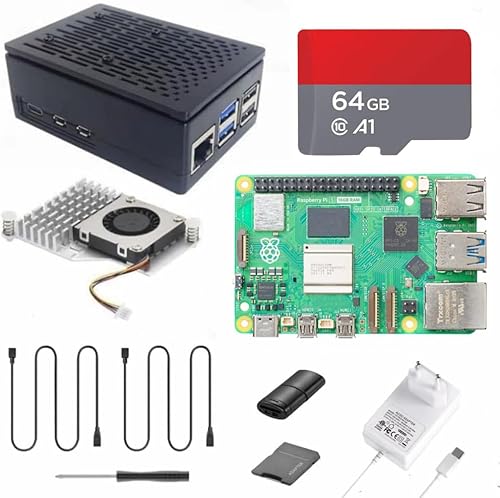 Vemico Raspberry Pi 5 16GB Starter Kit Pi 5 16GB mit 64GB Karte Raspberry Pi 5 Gehäuse mit Aktivem Kühler Typ-C 5.1V 5A Netzteil 2 Micro HD Out Kabel Kartenleser Kartenadapter Screwdriver Vemico Raspberry Pi 5 16GB Starter Kit Pi 5 16GB mit 64GB Karte Raspberry Pi 5 Gehäuse mit Aktivem Kühler Typ-C 5.1V 5A Netzteil 2 Micro HD Out Kabel Kartenleser Kartenadapter Screwdriver von Vemico