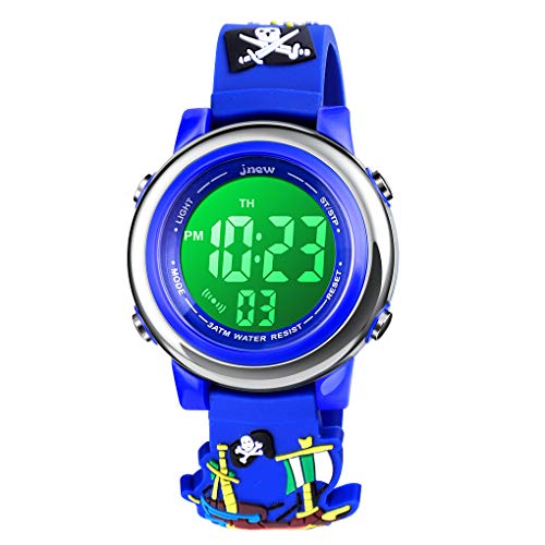 VenSten Digitale Sportuhr für Kinder, wasserdicht, für Mädchen und Jungen, Kinder-Sport, Outdoor-LED, elektrische Uhren mit leuchtendem Alarm, Stoppuhr, Kinderarmbanduhr, Piratenblau, Sportlich von VenSten
