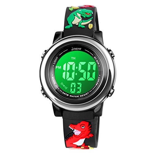VenSten Digitale Sportuhr für Kinder, wasserdicht, für Mädchen und Jungen, Kinder-Sport, Outdoor-LED, elektrische Uhren mit leuchtendem Alarm, Stoppuhr, Kinderarmbanduhr, Dinosaurier-Schwarz, VenSten Digitale Sportuhr für Kinder, wasserdicht, für Mädchen und Jungen, Kinder-Sport, Outdoor-LED, elektrische Uhren mit leuchtendem Alarm, Stoppuhr, Kinderarmbanduhr, Dinosaurier-Schwarz, von VenSten