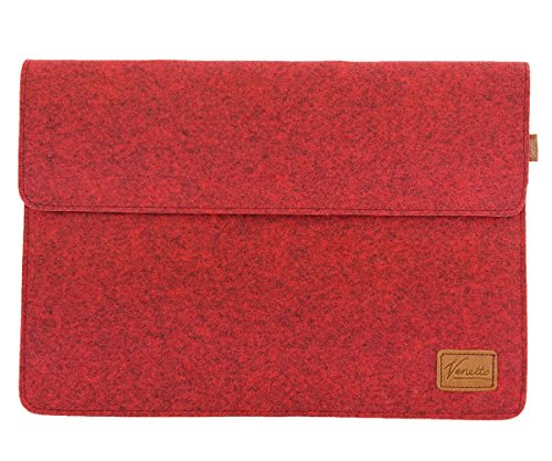 Venetto 13,3 Zoll MacBook Air/Pro Retina /12,9 Zoll iPad Pro, Microsoft Surface, Laptop Tasche Filz Sleeve Hülle Ultrabook Cover (Rot Meliert) von Venetto