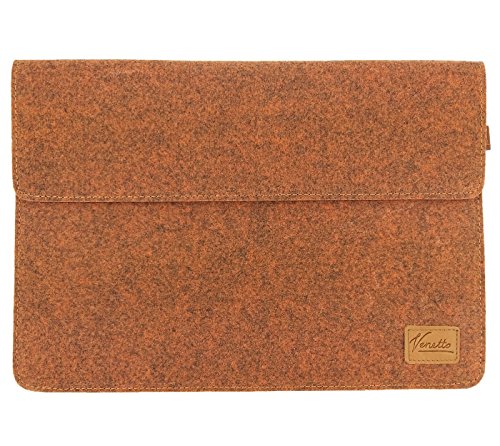 Venetto 13,3 Zoll Macbook Air/ Pro Retina /12,9 Zoll iPad Pro,Microsoft Surface, Laptop Tasche Filz Sleeve Hülle Ultrabook cover (Orange meliert) von Venetto