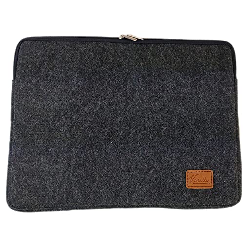 Venetto Tasche für 13,3 Zoll MacBook Air/Pro Retina /12,9 Zoll iPad Pro, Microsoft Surface, Laptop, Notebbok, Filz, Hülle Ultrabook Filztasche, Schutzhülle (schwarz Melange) von Venetto