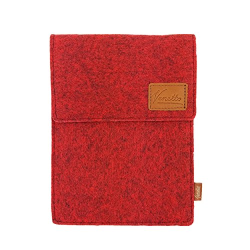 Venetto Tasche für iPad Pro, iPad Air 2 9.7" / 10.5" eBook-Reader, Tablet 10.1" Hülle aus Filz Sleeve Schutzhülle für Samsung Tab, Lenovo, Huawei MediaPad, Asus, Trekstor, Medion, Acer, rot meliert von Venetto