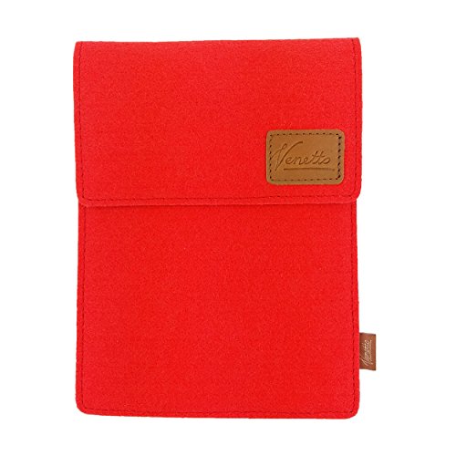 Venetto Tasche für iPad Pro, iPad Air 2 9.7" / 10.5" eBook-Reader, Tablet 10.1" Hülle aus Filz Sleeve Schutzhülle für Samsung Tab, Lenovo, Huawei MediaPad, Asus, Trekstor, Medion, Acer, rot von Venetto