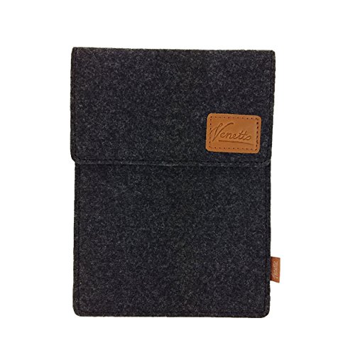 Venetto Tasche für iPad Pro, iPad Air 2 9.7" / 10.5" eBook-Reader, Tablet 10.1" Hülle aus Filz Sleeve Schutzhülle für Samsung Tab A, E, S2, S3, Lenovo, Huawei, Asus, Medion, Acer, schwarz meliert von Venetto