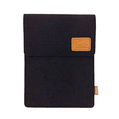 Venetto Tasche für iPad Pro, iPad Air 2 9.7" / 10.5" eBook-Reader, Tablet 10.1" Hülle aus Filz Sleeve Schutzhülle für Samsung Tab A, E, S2, S3, Lenovo, Huawei MediaPad, Asus, Medion, Acer, (Schwarz) von Venetto