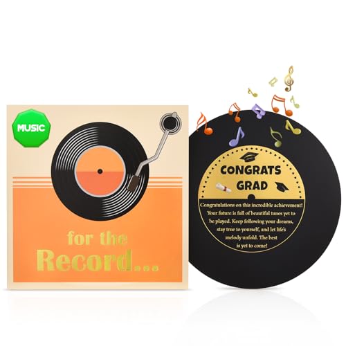 Grußkarte zum Schulabschluss, Musik-Congrats Grad, Vintage-Vinyl-Schallplatten-Design, Grußkarte für Tochter und Sohn, Glückwünsche, Abschlussgeschenke für 2025 High School College Universität Grußkarte zum Schulabschluss, Musik-Congrats Grad, Vintage-Vinyl-Schallplatten-Design, Grußkarte für Tochter und Sohn, Glückwünsche, Abschlussgeschenke für 2025 High School College Universität von Venhoo