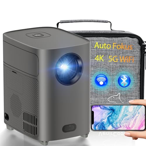 Beamer 4k Heimkino, Intelligenter Augenschutz Tragbarer Beamer, Dual Hi-Fi Smart Projector Lautsprecher 0.9kg Bluetooth Beamer 450ANSI lumens von VenirCool
