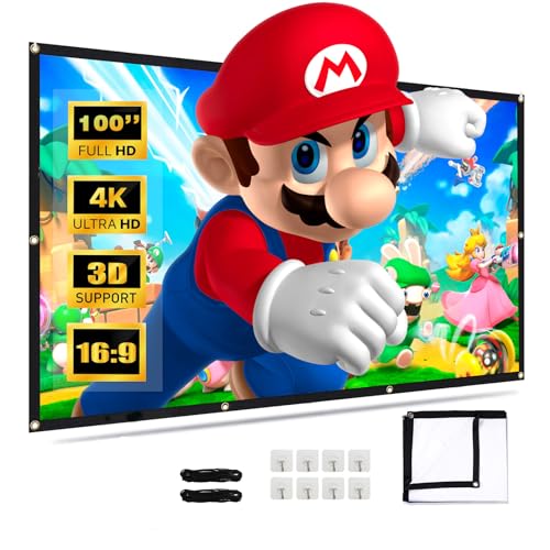 Leinwände für Beamer 100 Zoll Indoor - Hohe Qualität für Brillante Bilder Leinwand Beamer für drinnen & draußen Projektionsleinwand für Beamer & Projektoren von VenirCool