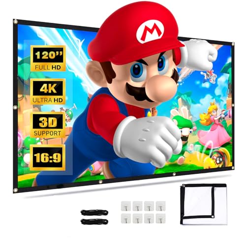 Leinwände für Beamer 120 Zoll - Hohe Qualität für Brillante Bilder Leinwand Beamer für drinnen & draußen Projektionsleinwand für Beamer & Projektoren von VenirCool