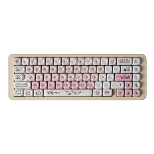 Pinke PBT Keycaps, MOA Profil Niedliche Tastenkappen, 136 Tasten DYE-SYB Tastatur Tastenkappenset für Mx Cherry Mechanische Tastatur 61/64/84/87/104/108 Layout von Venit Keys