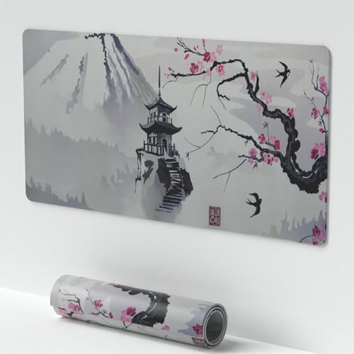 Venit Keys Japanisches Kirschblüten-Mauspad, erweitertes komplettes Schreibtisch-Mauspad, große Gaming-Tastatur und Mauspad für Büro und Zuhause (30 x 60 cm) von Venit Keys