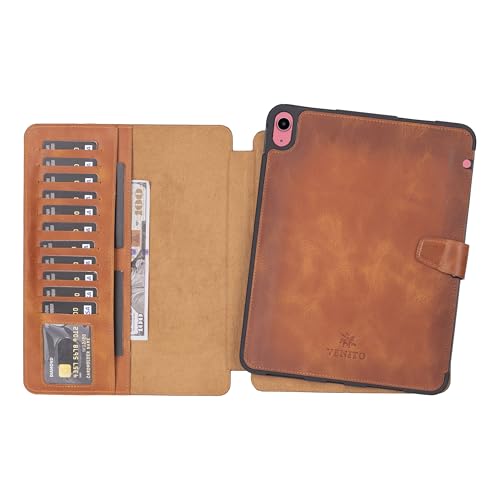 VENITO PARMA Premium Lederhülle für iPad 10.9 Zoll 2022 mit Stifthalter, handgefertigt, Kickstand, abnehmbare Brieftasche, Vollnarbenleder, kompatibel mit Apple Pencil, Antik Braun VENITO PARMA Premium Lederhülle für iPad 10.9 Zoll 2022 mit Stifthalter, handgefertigt, Kickstand, abnehmbare Brieftasche, Vollnarbenleder, kompatibel mit Apple Pencil, Antik Braun von Venito