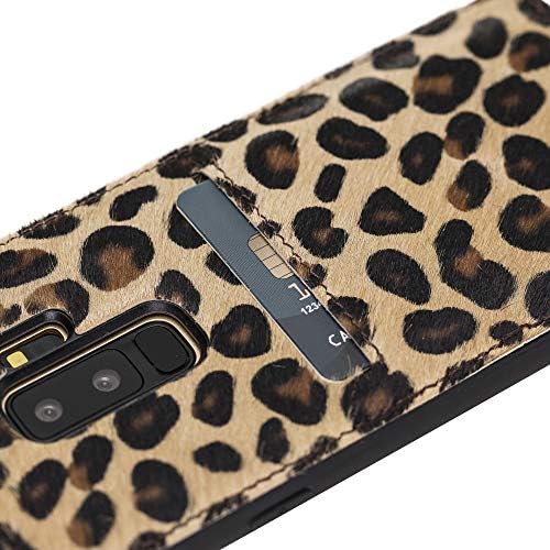 Venito Cosa Schutzhülle aus Leder, Brieftaschenformat, kompatibel mit Samsung Galaxy S9 Plus (6,2 Zoll) – extra sicher mit gepolsterter Rückabdeckung – Pelziger Leopard von Venito