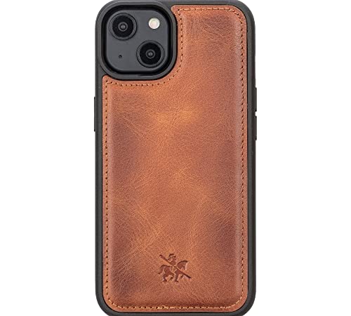 Venito Ledertasche kompatibel mit iPhone 14 Hülle extra sicher mit gepolsterter Rückseite (Antik Braun) von Venito