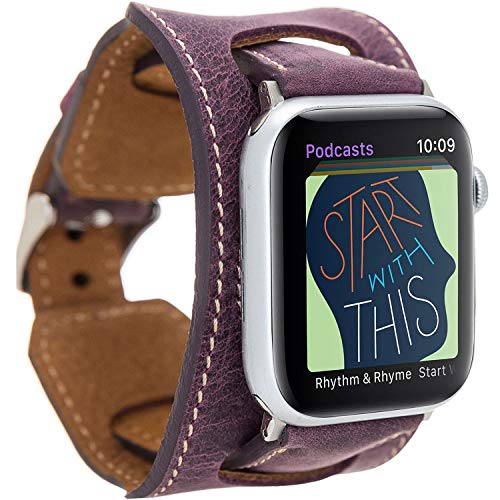 Venta - Echtes Leder Wechsel-Armband für Apple Watch in 42mm 44mm 45mm - Kompatibel mit Allen Serien - Handgefertigt - Zeitloses Design - VA-G7 Venta - Echtes Leder Wechsel-Armband für Apple Watch in 42mm 44mm 45mm - Kompatibel mit Allen Serien - Handgefertigt - Zeitloses Design - VA-G7 von Venta Leather