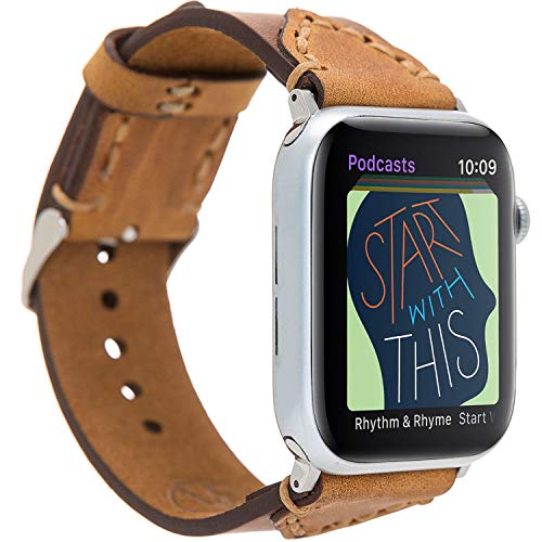 Venta - Echtes Leder Wechsel-Armband für Apple Watch in 42mm 44mm 45mm - Kompatibel mit Allen Serien - Handgefertigt - Zeitloses Design - VA14-G2-G8 von Venta Leather