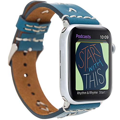 Venta - Echtes Leder Wechsel-Armband für Apple Watch in 42mm 44mm 45mm - Kompatibel mit Allen Serien - Handgefertigt - Zeitloses Design - VA2-BRN4 von Venta Leather