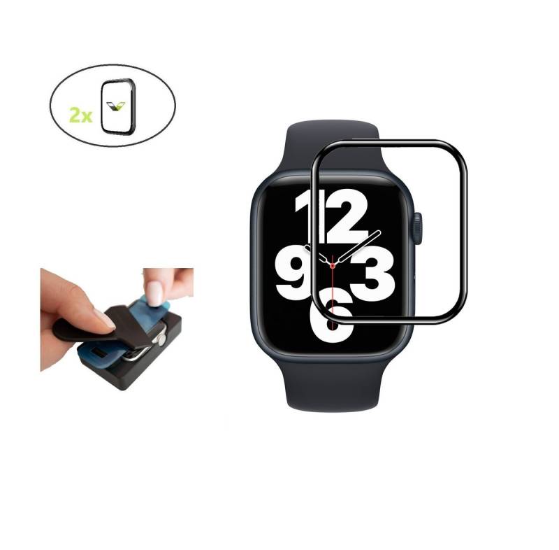 Ventarent Displayschutzfolie Schutzglas Schutzfolie mit Aufbringhilfe für Apple Watch Series 6 40 mm, Apple Watch Series 5 40 mm, Apple Watch Series 4 40 mm, Apple Watch SE 40 mm, inkl. 2x Ausbringhilfe, Reinigungstuch und Staubentfernungssticker, 2 Stück, Extrem kratzfest (9H), Schmutzabweisend, Abgerundete Kanten, Hartglas von Ventarent