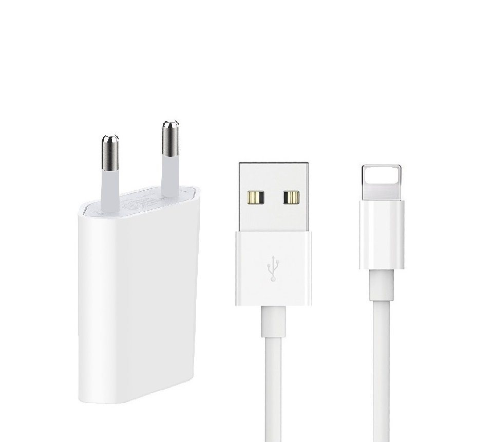 Ventarent Ladekabel passt für iPhone 6 7 8 11 12 13 14 X Xs Xr Xs Max Mini iPad USB-Ladegerät (500,00 mA, Set, 2-tlg., 1x Adapter USB-A + 1x Ladekabel USB-A auf Lightning, Netzteil 10 Watt) von Ventarent