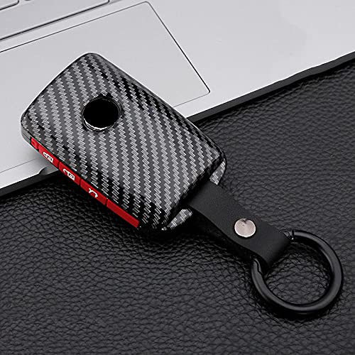 Venus-David Silikon Autoschlüssel Hülle Schlüsselanhänger Autoschlüssel Tasche, passend für Mazda 3 Alexa CX-30 CX30 CX5 CX 5 CX-5 CX8 CX9 CX4 2019 2020,3 Tasten Carbon rot von Venus-David