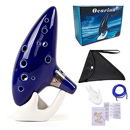 Ocarina of Time The Legend of Zelda Flöte mit 12 Löchern C Alt Keramik-Ocarina für Musikinstrumente, Legend of Zelda für Kinder, Erwachsene, Antiquitätensammler, Notenbuch, Ständer und Etui Ocarina of Time The Legend of Zelda Flöte mit 12 Löchern C Alt Keramik-Ocarina für Musikinstrumente, Legend of Zelda für Kinder, Erwachsene, Antiquitätensammler, Notenbuch, Ständer und Etui von Veool