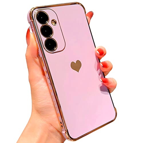 Vepbk Hülle für Samsung Galaxy A14 5G/4G Silikon Handyhülle mit Motiv Muster Herzen Schutzhülle Weich Hülle Case Kameraschutz Dünn Stoßfest Cover Bunt Gummi Hülle für Samsung Galaxy A14 5G/4G,Lila von Vepbk