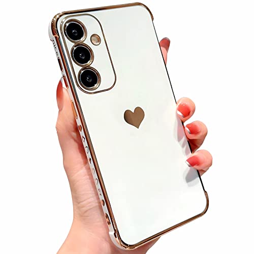 Vepbk Hülle für Samsung Galaxy A34 5G, Silikon Handyhülle mit Motiv Muster Herzen Schutzhülle Weich Hülle Case Kameraschutz Dünn Stoßfest Cover Bunt Gummi Hülle für Samsung Galaxy A34 5G,Weiß von Vepbk