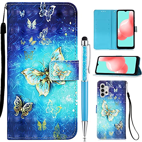 Vepbk für Samsung Galaxy A32 5G Hülle, Schutzhülle Case Leder Handyhülle mit Magnet Kartenfächer Geldbörse Silikon Cover Flip Case Brieftasche Lederhülle für Samsung Galaxy A32 5G,Blau von Vepbk