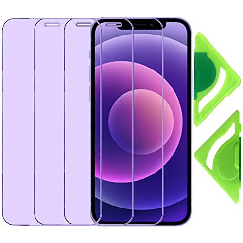Anti-Blaulicht-Bildschirmschutzfolie für iPhone 12 mini(3er Pack) mit General Aligner,2.5D Rand 9H Gehärtetes Glas Schutzfolie für iPhone 12 mini von VerTreV
