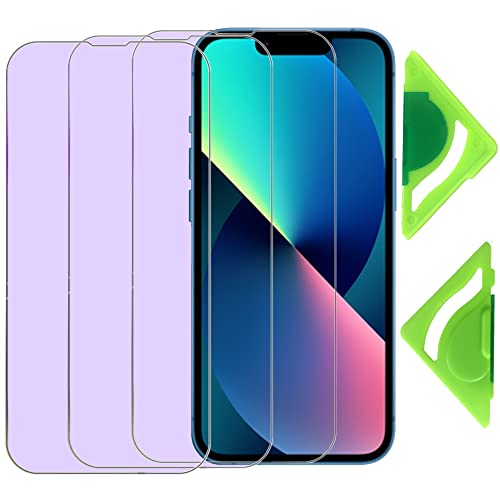 Anti-Blaulicht-Bildschirmschutzfolie für iPhone 13 mini(3er Pack) mit General Aligner,2.5D Rand 9H Gehärtetes Glas Schutzfolie für iPhone 13 mini von VerTreV