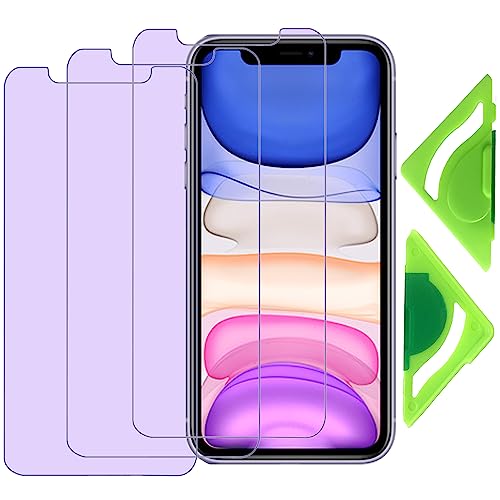 Anti-Blaulicht-Displayschutzfolie für iPhone 11 und iPhone XR (3 Stück) mit allgemeiner Ausrichtung, 2.5D Edge 9H gehärtetes Glas Schutzfolie für iPhone XR und iPhone 11 von VerTreV