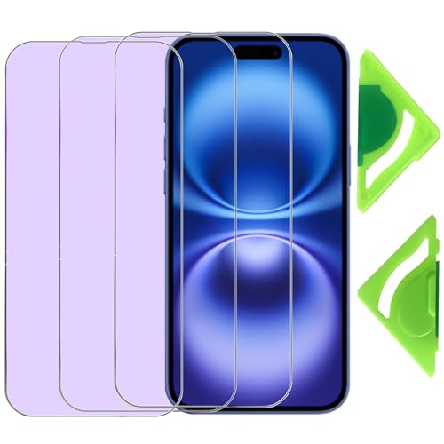 Anti-Blaulicht-Displayschutzfolie für iPhone 15 Pro Max und iPhone 15 Plus (3 Stück) mit allgemeiner Ausrichtung,9H gehärtetes Glas Schutzfolie für iPhone 15 Plus und iPhone 15 Pro Max von VerTreV