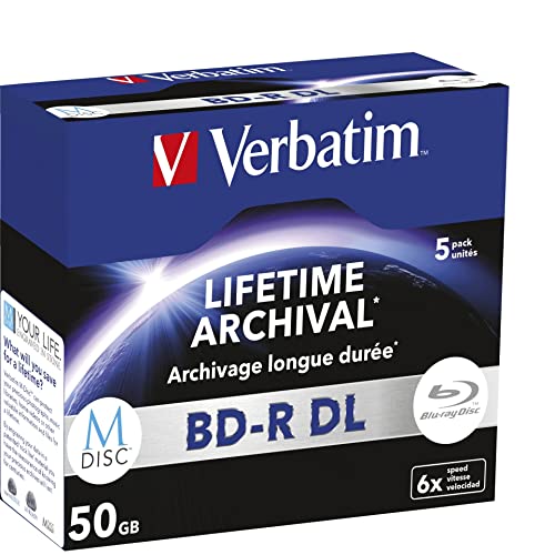 1 x 5 Verbatim M-Disc BD-R Blu-Ray 50 GB 6 x Speed, Jewel Case 1 x 5 Verbatim M-Disc BD-R Blu-Ray 50 GB 6 x Speed, Jewel Case von Verbatim
