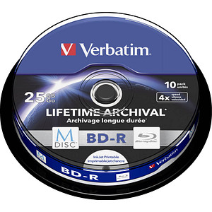 10 Verbatim Blu-ray BD-R 25 GB bedruckbar von Verbatim