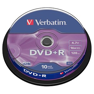 10 Verbatim DVD+R 4,7 GB von Verbatim