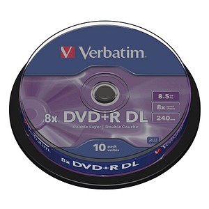 10 Verbatim DVD+R 8,5 GB Double Layer von Verbatim
