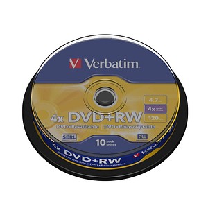 10 Verbatim DVD+RW 4,7 GB wiederbeschreibbar von Verbatim