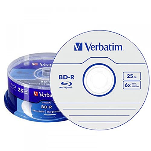 1x25 Verbatim BD-R Blu-Ray 25GB 6x Speed Datalife No-ID Cakebox von Verbatim