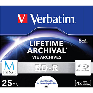 5 Verbatim Blu-ray BD-R 25 GB bedruckbar von Verbatim