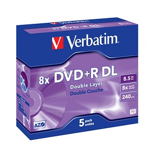 5 Verbatim DVD+R 8,5 GB Double Layer von Verbatim