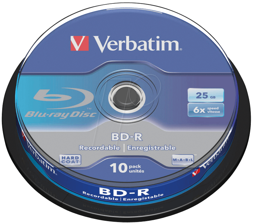 BD-R25 VER 10 - BD-R, 25GB, 10er Spindel von Verbatim