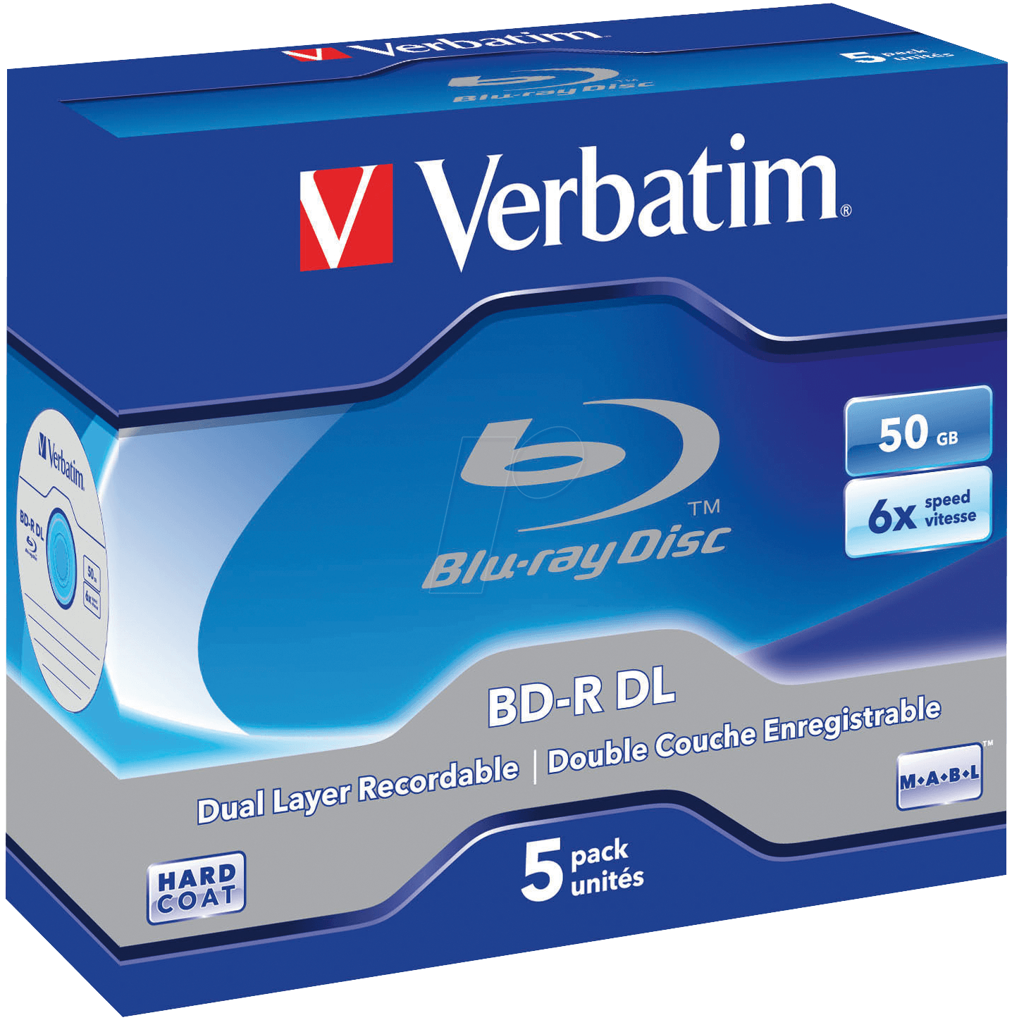 BD-R50 VER 5 - BD-R DL, 50GB, 5er Pack von Verbatim