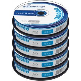Blu-ray Disc Mediarange BD-R 25 GB, 6x Speed in Cakebox 50 Stück von Verbatim