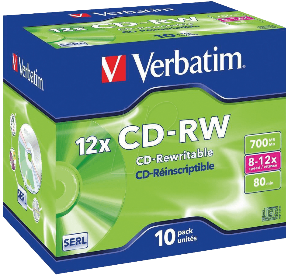 CD-RW 8010 VER - Verbatim CD-RW 700MB/80min, 10er Pack von Verbatim