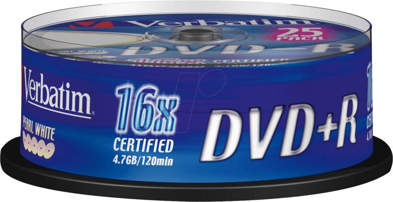 DVD+R4,7 VER25 - Verbatim DVD+R 4,7GB, 25-er CakeBox von Verbatim