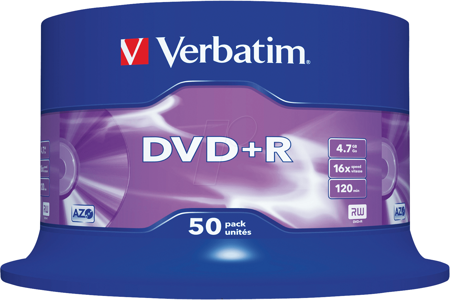 DVD+R4,7 VER50 - Verbatim DVD+R 4,7GB, 50-er Cake-Box von Verbatim