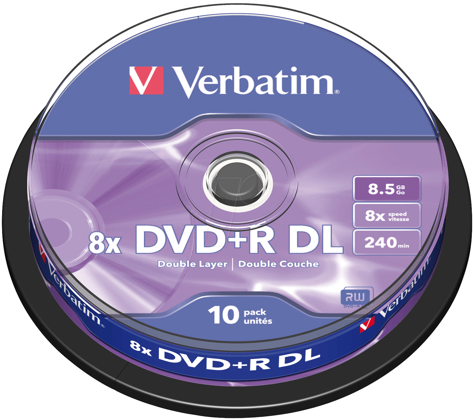DVD+R8,5 VER10 - DVD+R 8,5GB Double Layer, 10er Spindel von Verbatim
