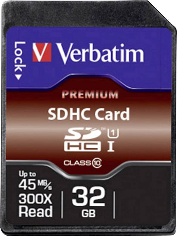SD Card  32GB Verbatim SDHC Premium Class 10 retail von Verbatim