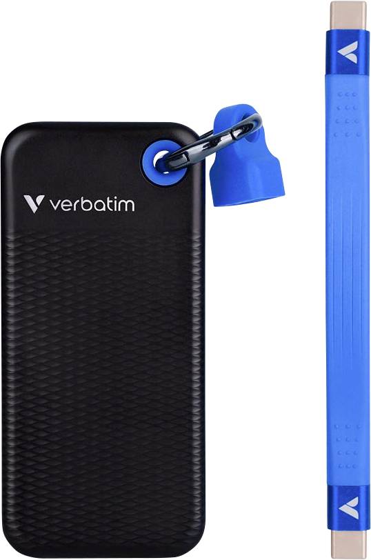 SSD 1TB Verbatim Pocket SSD USB 3.2 black/blue retail SSD 1TB Verbatim Pocket SSD USB 3.2 black/blue retail von Verbatim